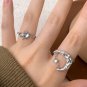 Gift Love Natural Opal Heart 925 Sterling Silver Adjustable Ring