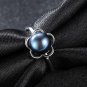 Flower Half-Round Natural Pearl 925 Silver Adjustable Ring