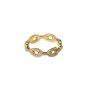 Cubic Zirconia Hollow Chain 925 Sterling Silver Ring