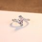 Office OL Emerald Cubic Zirconia 925 Sterling Silver Adjustable Ring