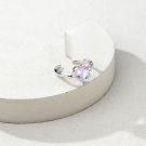 Honey Moon Blue Purple Fading CZ Heart 925 Sterling Silver Adjustable Ring