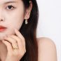 Geometry Emerald CZ 925 Sterling Silver Earrings Adjustable Ring