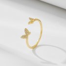 Holiday CZ Large Small Butterflies 925 Sterling Silver Adjustable Ring