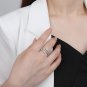Simple CZ Triple Layers 925 Sterling Silver Adjustable Ring