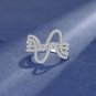 Casual Double Layers Curved Lines 925 Sterling Silver Adjustable Ring