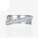 Office CZ Cross Simple 925 Sterling Silver Adjustable Ring