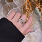 Fashion Multi Layers CZ Cross Wide 925 Sterling Silver Adjustable Ring