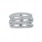 Fashion Multi Layers CZ Cross Wide 925 Sterling Silver Adjustable Ring
