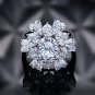 Paraiba Emerald Created High Carbon Diamond CZ 925 Sterling Silver Ring