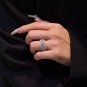 Men's Micro Setting Net Arc 925 Sterling Silver Adjustable Ring