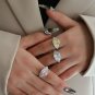 Emerald Created High Carbon Diamond CZ 925 Sterling Silver Ring