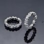 Beautiful White CZ Four Leaves Flower 925 Sterling Silver Adjustable Ring