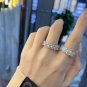 Fashion Oval Created High Carbon Diamond CZ 925 Sterling Silver Ring