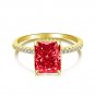 Baguette Created High Carbon Diamond 925 Sterling Silver Ring