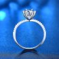 Beautiful Six Claw Moissanite CZ Flower 925 Sterling Silver Ring