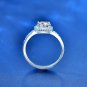 Casual Geometry Four Claw Square Moissanite CZ 925 Sterling Silver Ring