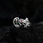 Halloween Magic Hat Ghost Wave 925 Sterling Silver Adjustable Ring
