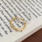 Simple Geometry Baguette CZ 925 Sterling Silver Twisted Adjustable Ring