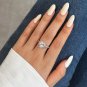 CZ Border Heart Cubic Zirconia 925 Sterling Silver Adjustable Ring