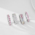 Row Zircon Embedded Full Paved S925 Sterling Silver Luxury Ring