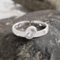 Casual Geometry Oval CZ 925 Sterling Silver Adjustable Ring