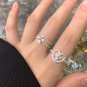 Double Layers Brown Oval CZ Wand 925 Sterling Silver Adjustable Ring