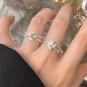 Double Layers Brown Oval CZ Wand 925 Sterling Silver Adjustable Ring