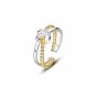 Fashion Double Layers Beads Knot 925 Sterling Silver Adjustable Ring
