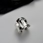 Vintage Double Layers Smooth Surface 925 Sterling Silver Adjustable Wide Ring