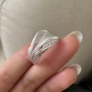 Modern Multi Layers Cross 925 Sterling Silver Adjustable Ring