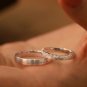 Engraved Proposal Wedding Engagement Band Set Silver Couple Rings