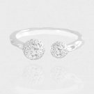 Casual Double Irregular Balls 925 Sterling Silver Adjustable Ring