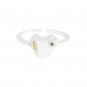 Fashion Irregular CZ Heart Star 925 Sterling Silver Adjustable Ring