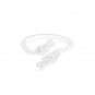 Women Irregular Wheat Ears Leaves 925 Sterling Silver Adjustable Ring