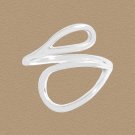 Simple Hollow Waterdrop 925 Sterling Silver Adjustable Ring