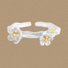 Beautiful Plum Blossom Flower 925 Sterling Silver Adjustable Ring
