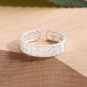 Geometry Square Hollow Magic Wand 925 Sterling Silver Adjustable Ring