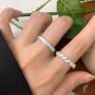 Anniversary Drawing Twisted CZ 925 Sterling Silver Adjustable Ring