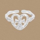 Graduation Hollow Heart Irregular 925 Sterling Silver Adjustable Ring