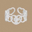 Elegant Hollow Crown Heart By Heart 925 Sterling Silver Adjustable Ring
