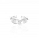 Modern Geometry Irreguar Rhombus 925 Sterling Silver Adjustable Ring