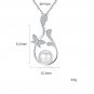 Natural Pearl On Cubic Zirconia Flower Branch 925 Silver Necklace