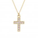 Fashion CZ Cross 925 Sterling Silver Necklace