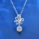 Beautiful Moissanite CZ Wedding Bouquet Flower 925 Sterling Silver Necklace