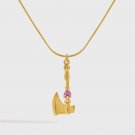 Women’s Classic Red Heart CZ Axe Shape 925 Sterling Silver Necklace