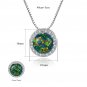 Round CZ Created Opal 925 Sterling Silver Necklace