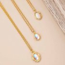 Friend's Irregular Border Oval CZ 925 Sterling Silver Necklace