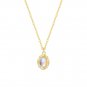 Friend's Irregular Border Oval CZ 925 Sterling Silver Necklace