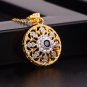 Classic Created Sapphire Cubic Zirconia Flower 925 Sterling Silver Pendant