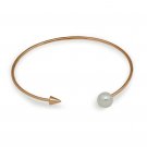 Golden Arrow Natural White Pearl 925 Sterling Silver Adjustable Bangle